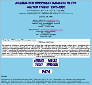 Once information is “normalized”, it is shown that no link exists between levels of storm damage and global warming.